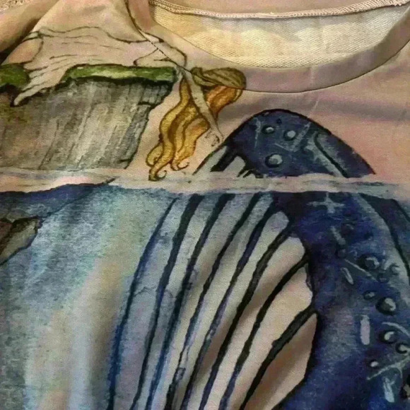 Whale and mermaid blouse. Sweet touch. - Picture 4 of 4